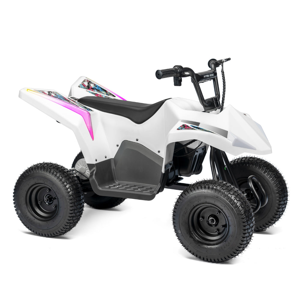 Electric 4-Wheeler ATV for Kids Teens | Hyper Quad - White - Side